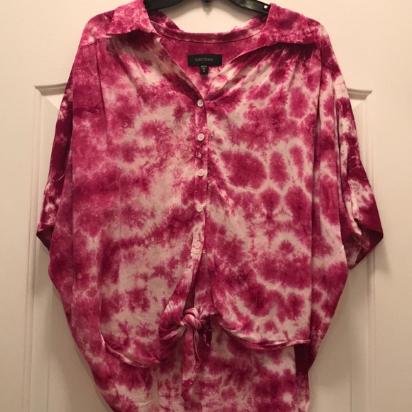 Karen Kane pink tye dye shirt - Picture 1 of 4